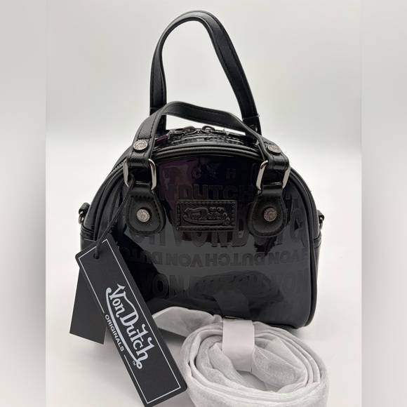 Von Dutch Black Onyx Reflective Bowling Bag NWTG - Picture 2 of 10